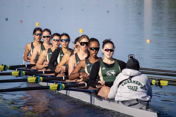 Jessica Johnson competing as a Division I rower at Sacramento State